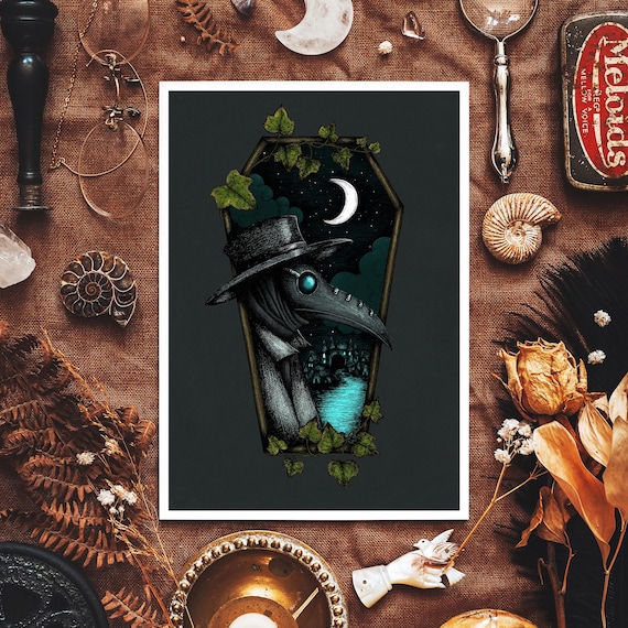 Plague Doctor Coffin - Giclée Art Print