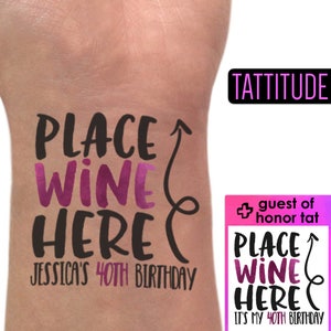 wine lover gift, gift for wine lovers, place wine here tattoo, wine tasting, gift for women, girls night out, might be wine, winery birthday