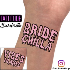 Bride Chilla Tattoos | bachelorette party tattoo, metallic temporary tattoo, gold foil tattoo, bridesmaid gifts, gold tattoo, favor, bridal