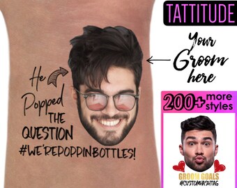 Bachelorette Party Favor - Bachelorette Tattoo - Bachelorette Party Favors - Groom's Face Tattoo - Bride Tattoo - Bride Gift - Funny Gift