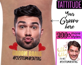 Bachelorette Party Favor - Bachelorette Tattoo - Bachelorette Party Favors - Groom's Face Tattoo - Bride Tattoo - Bride Gift - Funny Gift