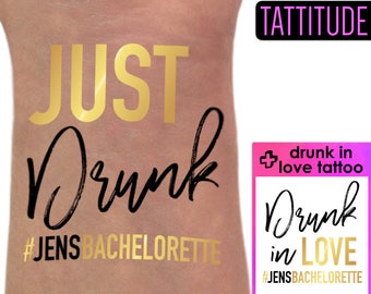 Drunk in love, just drunk, bachelorette party, bachelorette party favors, gold tattoo, bachelorette tattoo, drunk in love tank, bridesmaid