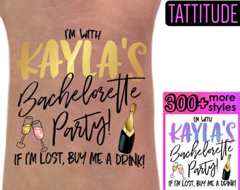 Bachelorette Tattoos | bachelorette Party tattoos, favors, decorations, bridesmaid gift, bride tribe, gold temporary tattoo, hen custom