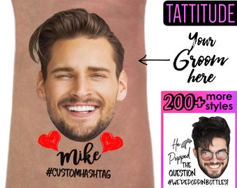 Bachelorette Party Favor - bachelorette tattoo - groom face tattoo - custom face tattoo - bride gift - groom tattoo - custom photo tattoo