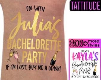 Bachelorette Party Tattoos, bachelorette tattoos custom, bridesmaid gift, bride tribe, gold temporary tattoos, bachelorette party favors hen