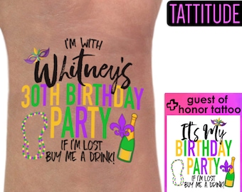 New Orleans Birthday Tattoos | NOLA Birthday, New Orleans Birthday Shirt, mardi gras shirt women, mask, decorations, t shirt, CUSTOM TATTOO