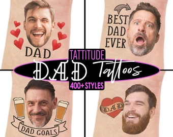 Fathers Day Gift Dad Tattoos Custom Personalized Tattoo, funny gift for dad, gift for grandpa, Father's day decorations gifts, fun