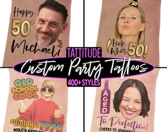 Birthday Tattoos, Custom Temporary Tattoos, Custom Tattoos, Custom Face Tattoos, Photo Temporary Tattoos, Couple Tattoos, Face Tattoos