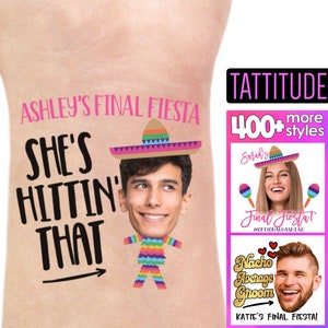 Bachelorette Party Gastgeschenke, Bachelorette Tattoo, Junggesellinnenabschied, Gesichtstattoo Bräutigam, Braut Tattoo, Brautgeschenk, lustiges Geschenk, Fiesta