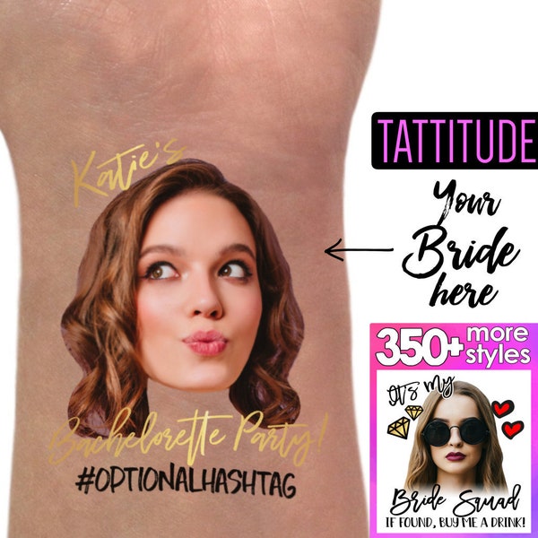 Bachelorette Party Tattoos, bachelorette tattoos custom, bridesmaid gift, bride tribe, gold temporary tattoos, bachelorette party favors hen