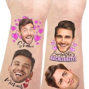 Custom Face Temporary Groom Tattoo Bachelorette Party Lets Go Girls Buy Bride Drink QR Code Tattoos Funny Bridesmaid Gift Personalized Favor