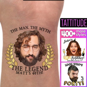 Mens 40th birthday gift for man Custom Birthday Party Tattoos Decoration | for men, mens, party, decor, decorations, ideas, favors funny him