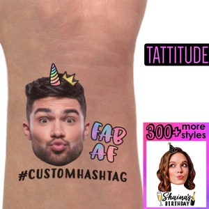 Unicorn 30th Birthday Party Tattoos | Gay Birthday, Fab AF, thirty and fabulous, Decorations, rainbow, Invitation, gift, for her, for him