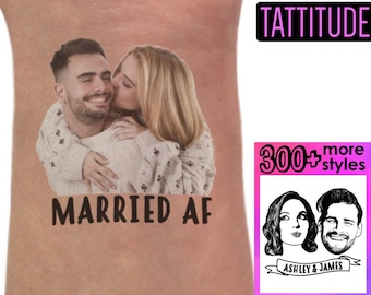 Married AF Wedding Tattoos Favors | wedding tattoos, favors for guests, bags, ideas, decorations, decor, beach, destination, unique, custom