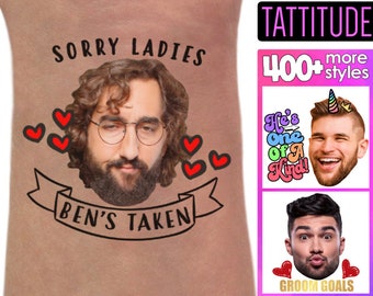 Bachelorette Party Favor - Bachelorette Tattoo - Bachelorette Party Favors - Groom's Face Tattoo - Bride Tattoo - Bride Gift - Funny Gift