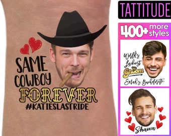 Mesmo Cowboy para Sempre, Tatuagens no Rosto, Despedida de Solteira, Austin, Tatuagens para a Festa Nash Bash, Despedida de Solteira em Nashville, Western, Lembrancinhas, Personalizadas
