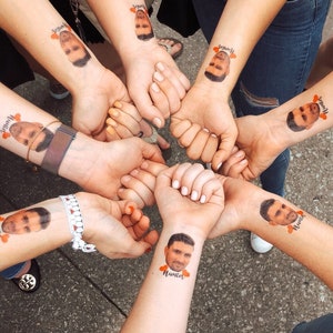 Custom Temporary Tattoos with Groom Face on it