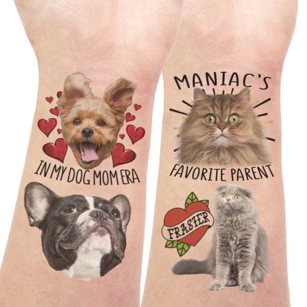 Custom Pet Portraits Tattoos Using Pet Photo Personalized Dog Portraits Cat Portraits Custom Pet Picture Custom Pet Art Pet Face Tattoo