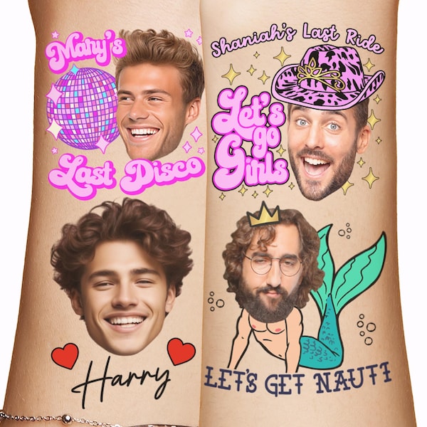 Bachelorette Party Favors - Bachelorette Tattoo - Bachelorette Party Favor - Groom's Face Tattoo - Bride Tattoo - Bride Gift - Funny Gift