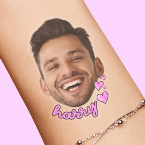 Custom personalized bachelorette party favor photo temporary tattoos, Groom face tattoos, party tattoos, groom tattoo, bachelorette favors