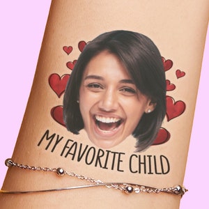 Custom Temporary Tattoo Mother&#39;s Day Gift for Mom, Personalize Face Tattoos