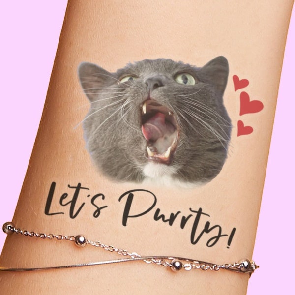 I'm Getting Meowied Bachelorette Party Tattoos | Last Meow, ready to get Meowied, ready to purrty, cat lover, themed, decor cat groom face