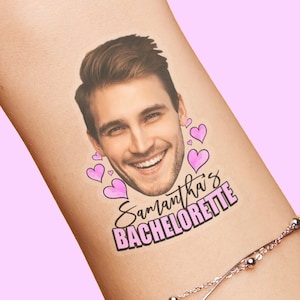 Custom personalized bachelorette party favor photo temporary tattoos, Groom face tattoos, party tattoos, groom tattoo, bachelorette favors
