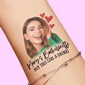 Custom personalized bachelorette party favor photo temporary tattoos, Groom face tattoos, party tattoos, groom tattoo, bachelorette favors