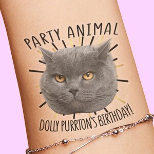 Personalized Pet Birthday Party Favors Face Tattoos for Cats Birthday Dogs Birthday