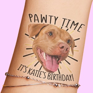 Custom Face Temporary Tattoos Grooms Photo Bachelorette Birthday Party Favors Funny Gift Personalized Face Cutout Dogs Pet big cropped head