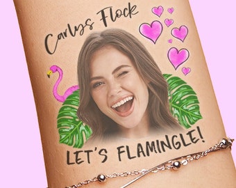 LET'S FLAMINGLE custom temporary tattoos, flamingle with me, flamingo theme bachelorette birthday party favors, brides flock, face cutout