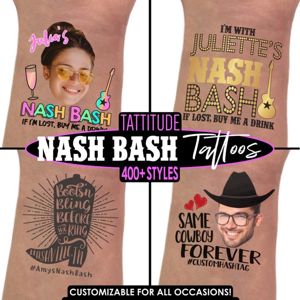 Nashville bachelorette party Custom Tattoos | gold tattoos, nash bash, nashelorette party, last party ya'll, country bride, nashville girls