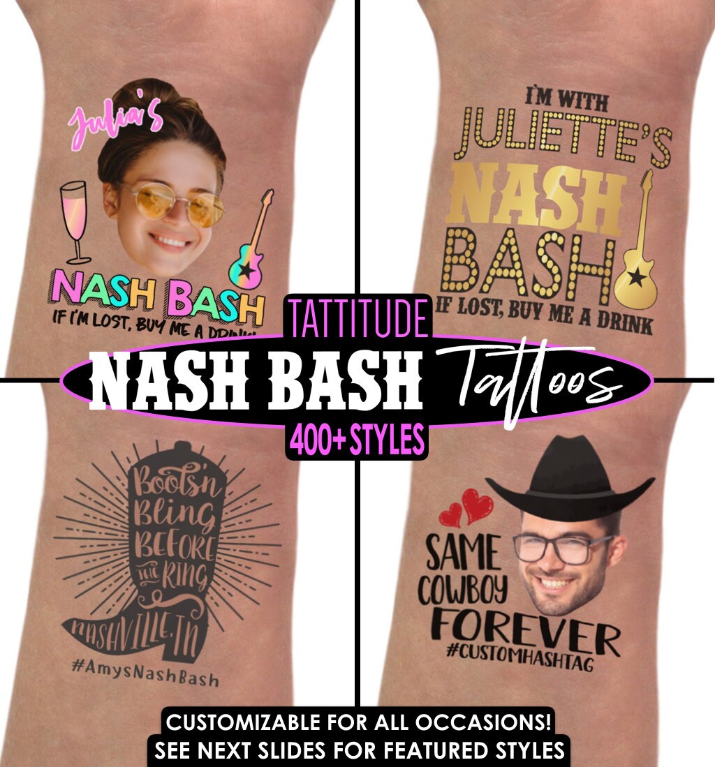 Nashville bachelorette party Custom Tattoos | gold tattoos, nash bash…