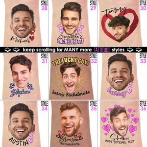 Funny Bachelor Party Groom Face Tattoos Favors, No Ragrets Regerts, Custom Personalized Gift for Groom Groomsmen, wolf pack, Bros wedding image 5