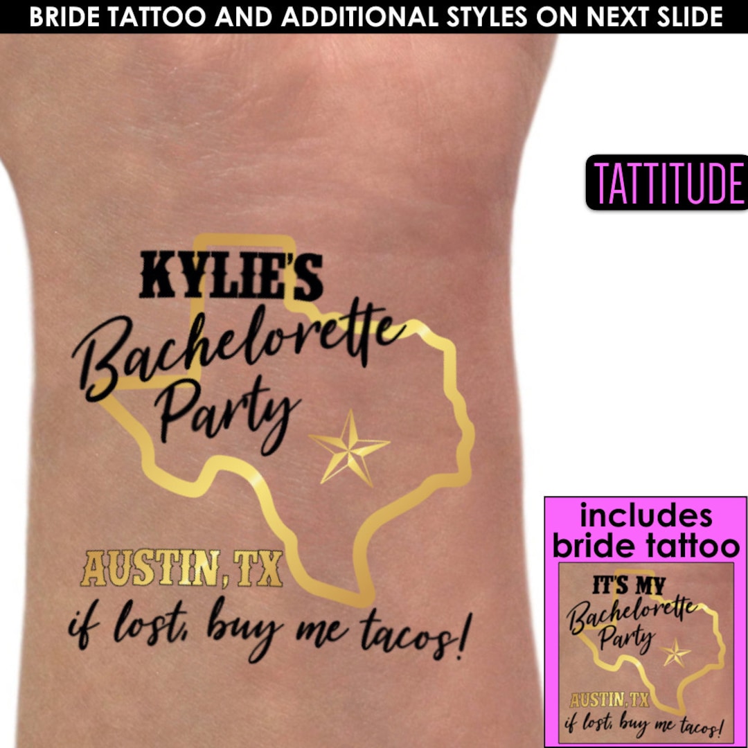 Austin Texas Temporary Tattoos Austin Bachelorette Party, Western