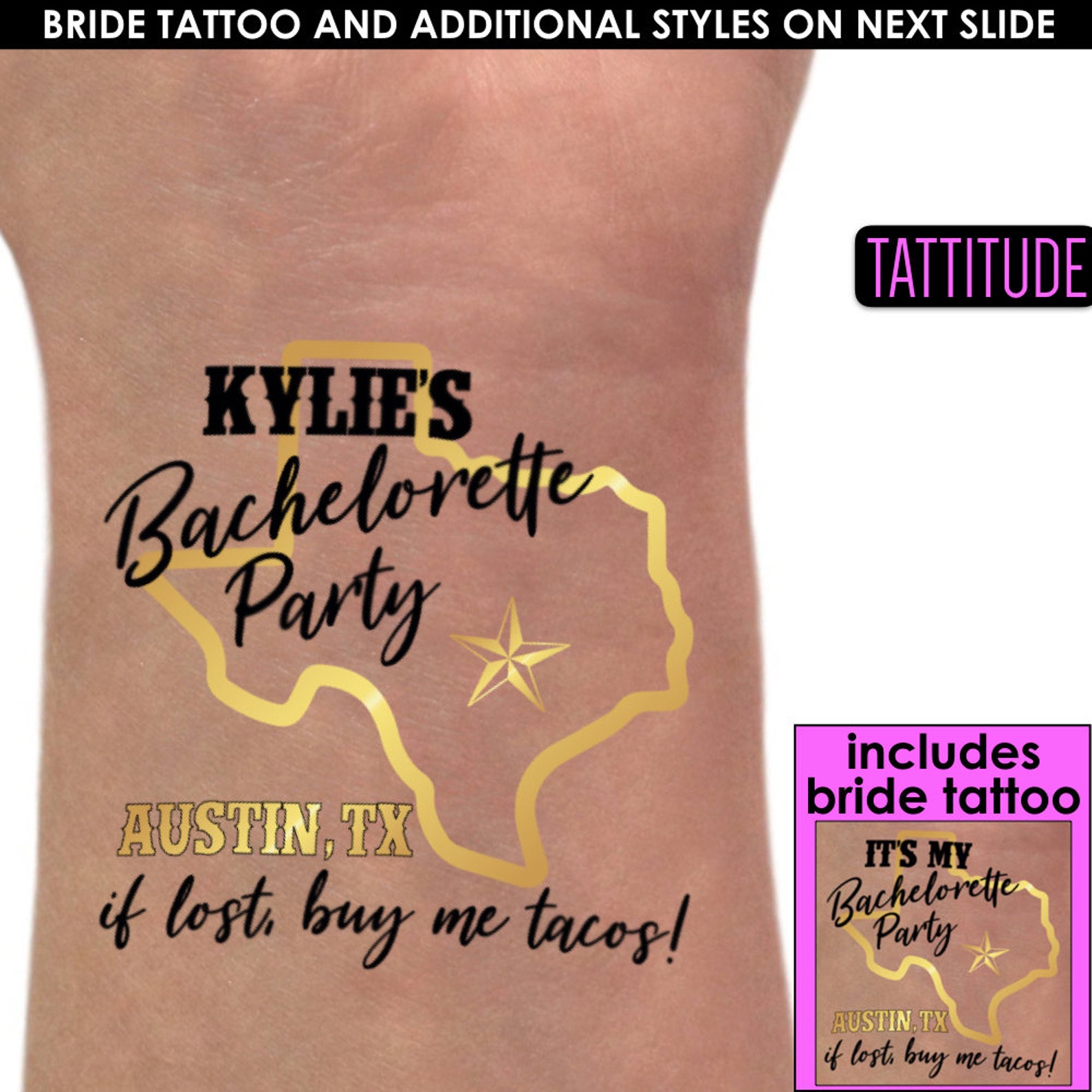 Austin Texas Temporary Tattoos Austin Bachelorette Party Etsy