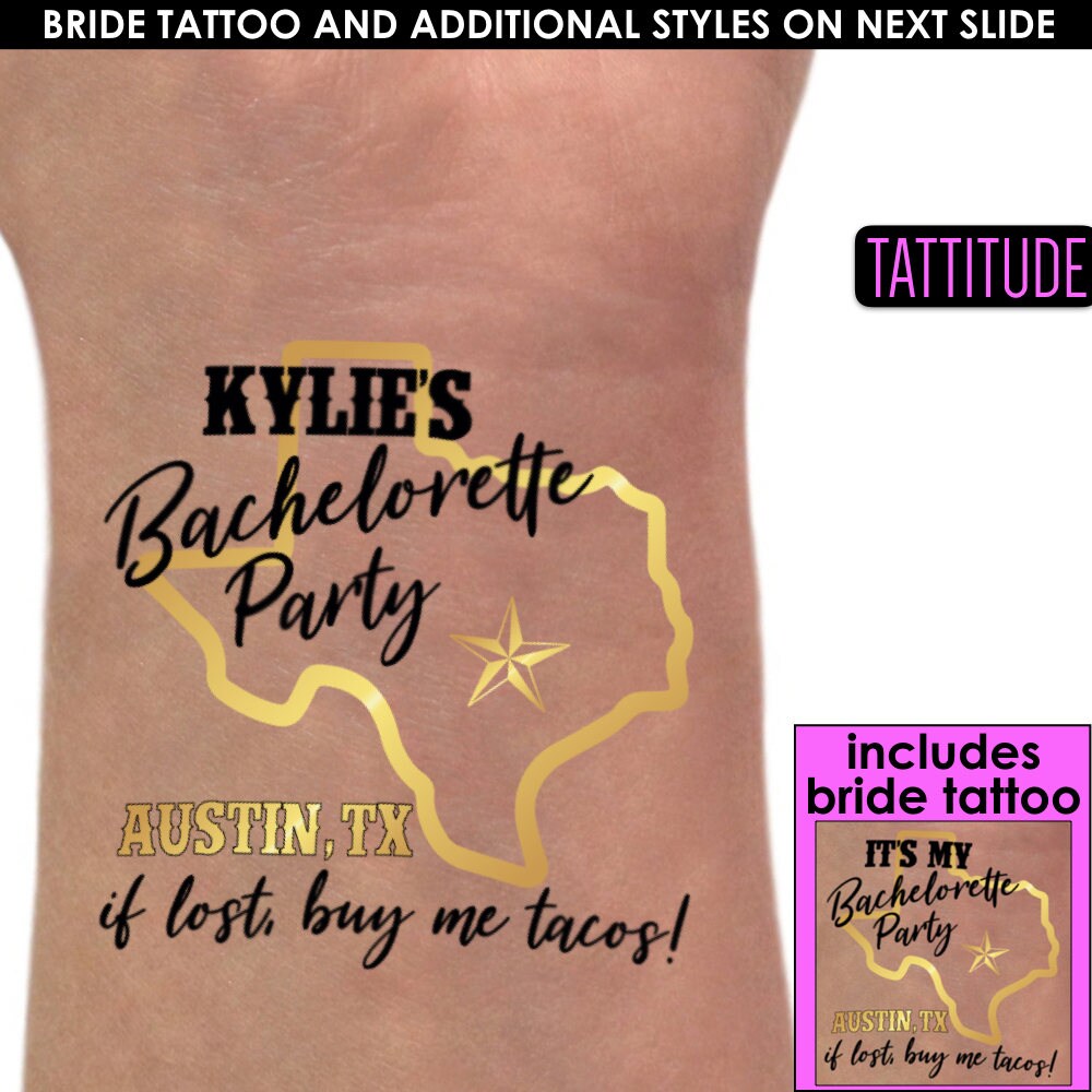 Austin Texas Temporary Tattoos Austin Bachelorette Party Etsy