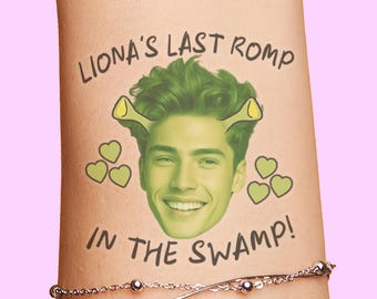 Last Romp in the Swamp Bachelorette Tattoos, Bachelorette Party Tattoo Favors, Funny Grooms Face Tattoo, Same Swamp Forever, Custom Tattoos
