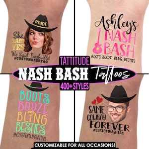Bachelorette Party Favors - Bachelorette Tattoo - Bachelorette Party Favor - Groom's Face Tattoo - Bride Tattoo - Nashville - Nash Bash gift