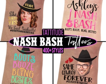 Bachelorette Party Favors - Bachelorette Tattoo - Bachelorette Party Favor - Groom's Face Tattoo - Bride Tattoo - Nashville - Nash Bash gift