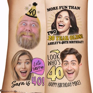 More Fun Than Two Twenty Year Olds 40th Birthday Party Tattoo Favors | gifts gift for women, for man, custom personalized, vintage 1985 1986