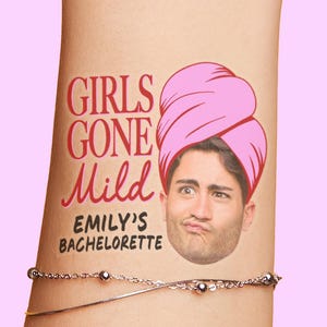 Girls Gone Mild Vrijgezellenfeest gezicht tatoeages gunsten, bruidegom hoofdtattoo voor slaapfeestje bruidsmeisje sleepover, Girls Night In Tat