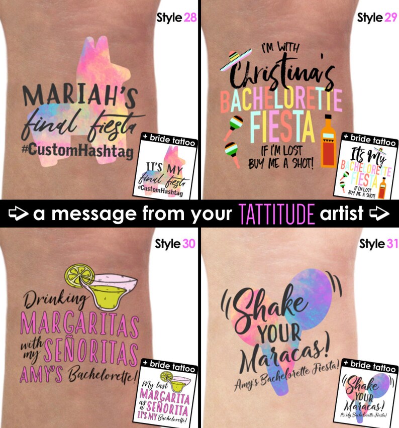 ballons tats Nacho Average Bride Bridal Shower Bachelorette final fiesta banner Bach Final Fiesta Bachelorette Party Tattoos shirts