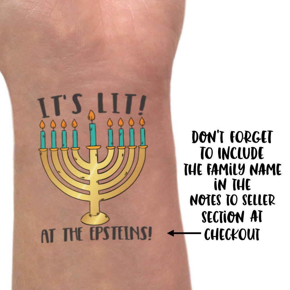Hanukkah Decor Custom Tattoos It's Lit Custom Hannukah Etsy UK