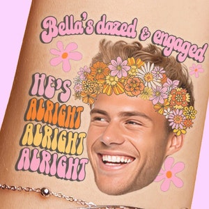 Dazed and Engaged Bachelorette Temporary Tattoos, Groovy 70&#39;s Bachelorette Party Decor, Bridesmaid Gift Favors, Last Disco, Austin, Pastel