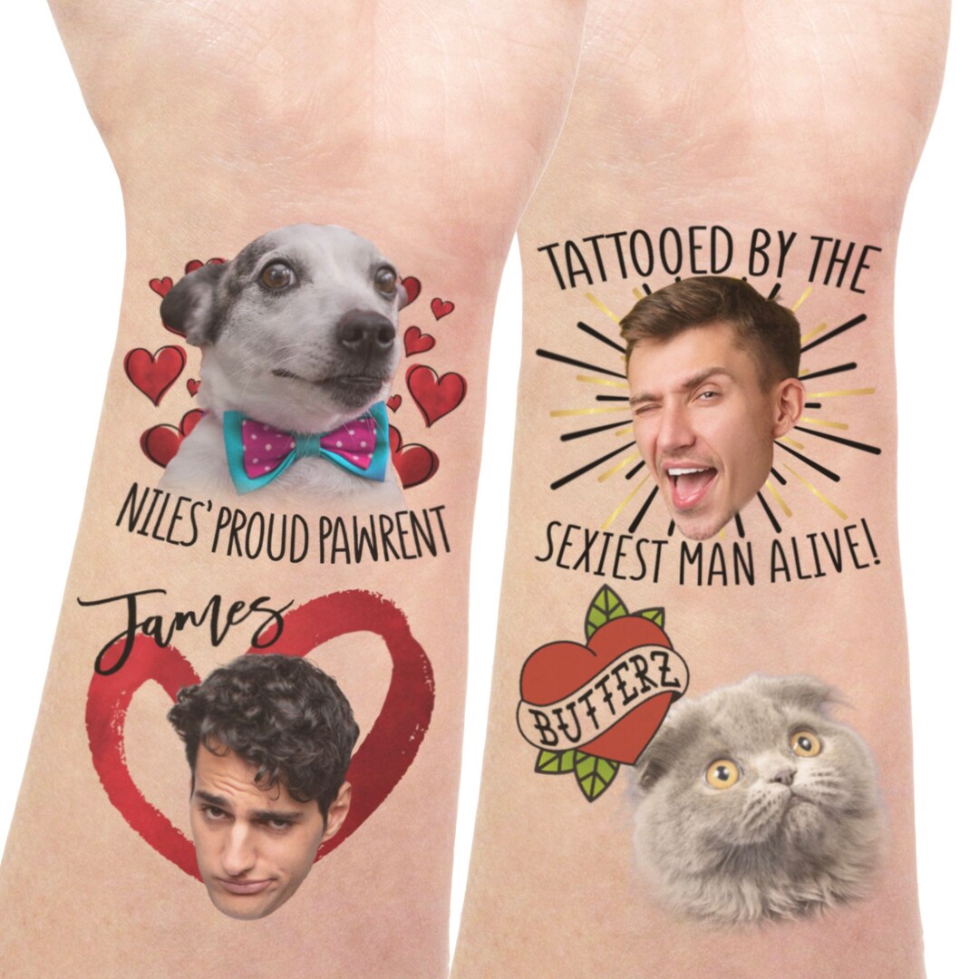 Custom Photo Tattoos Gift for Her Girlfriend Fiance, Personalized Gifts ...