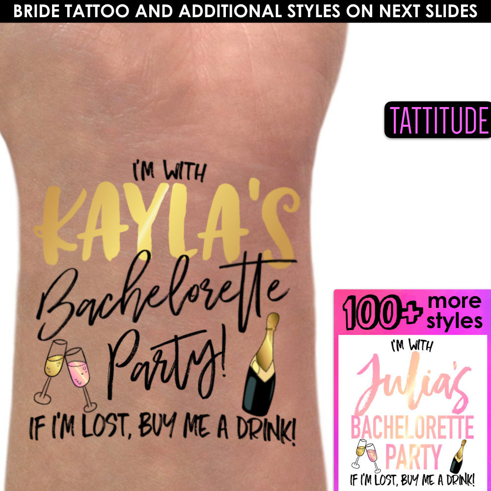 Im With Bachelorette Party Tattoos | if lost buy me a drink bachelore…