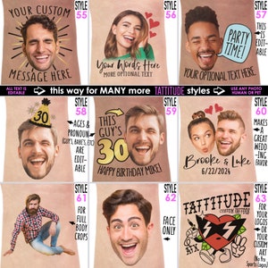 Personalized Bachelorette Party Tattoos with the Grooms Face Favors zdjęcie 8