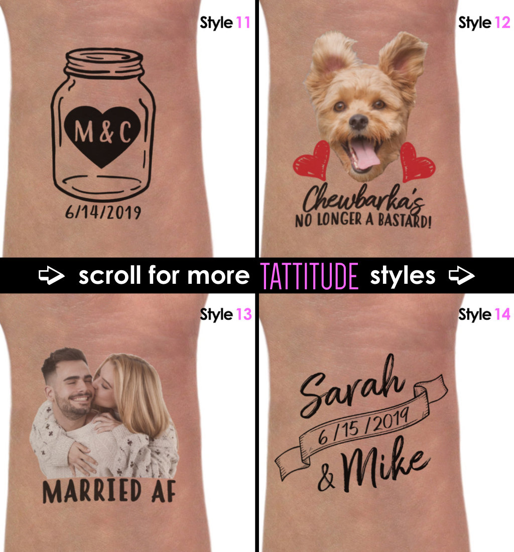 CUSTOM PHOTO TATTOO Temporary Tattoo Wedding Tattoo Wedding Etsy UK