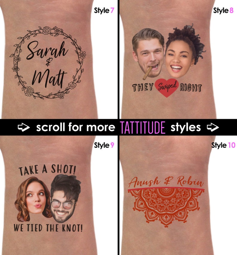 CUSTOM PHOTO TATTOO Temporary Tattoo Wedding Tattoo Wedding Etsy